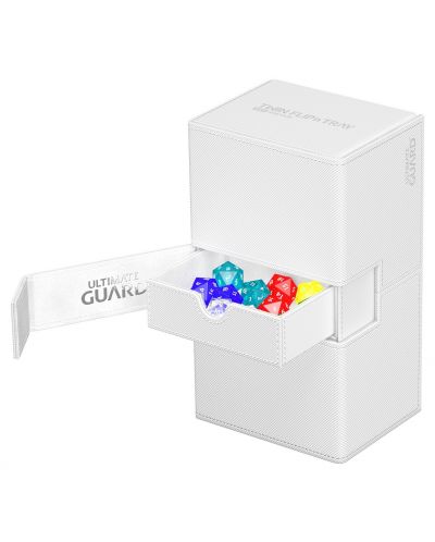 Κουτί για κάρτες και αξεσουάρ Ultimate Guard Twin Flip`n`Tray XenoSkin - Monocolor White  (200+ τεμ.) - 2
